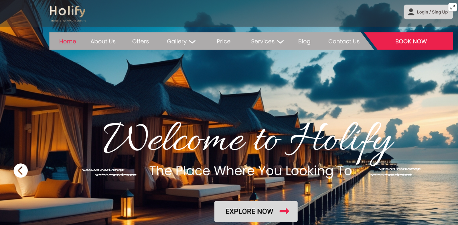 LuxeStay - Hotel Booking Website UI